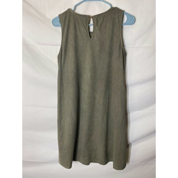 XHILERATION WOMENS JUNIORS SIZE MEDIUM 7/9 ARMY GREEN ALINE MIDI CROCHET - Picture 3 of 3